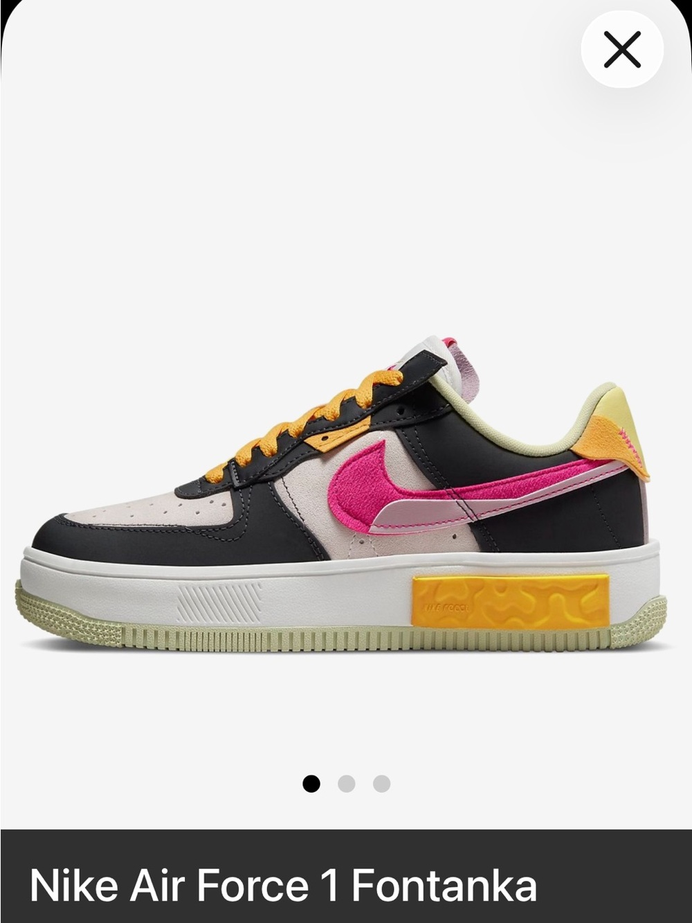 Nike Air Force 1 Fontanka — Pink/Black/Yellow
